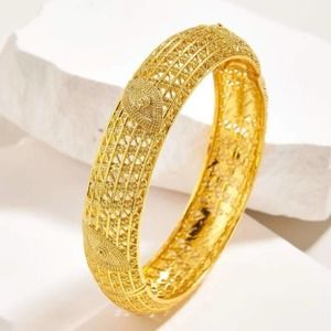 Evil Eye Gold Plated Bangle Bracelet